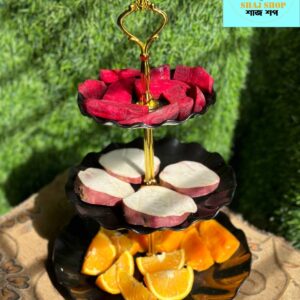 3 Tier Dessert Plate Black Color